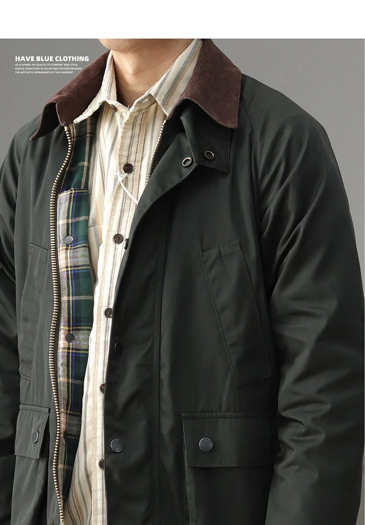 3607# Autumn Winter New American Retro Cargo Jacket Men's Fashion Multi-pockets Casual Heavyweight Windproof and Waterproof Coat