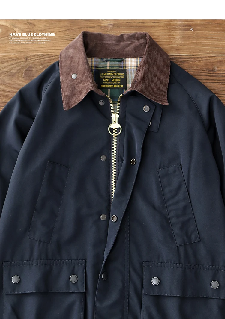 3607# Autumn Winter New American Retro Cargo Jacket Men's Fashion Multi-pockets Casual Heavyweight Windproof and Waterproof Coat