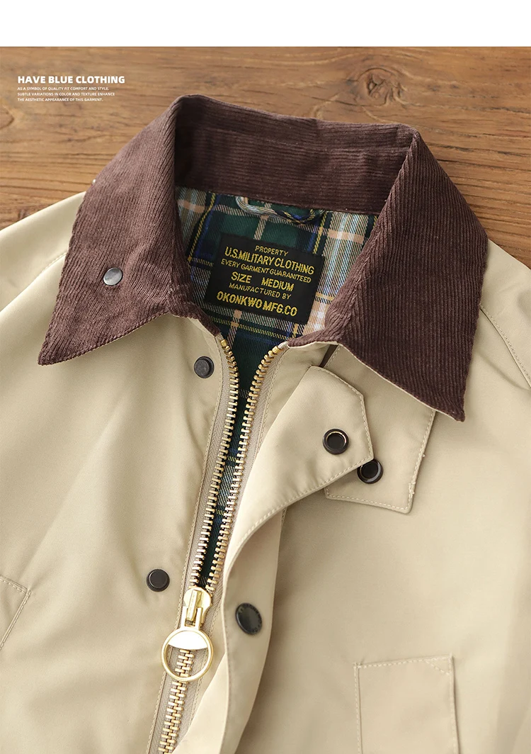 3607# Autumn Winter New American Retro Cargo Jacket Men's Fashion Multi-pockets Casual Heavyweight Windproof and Waterproof Coat