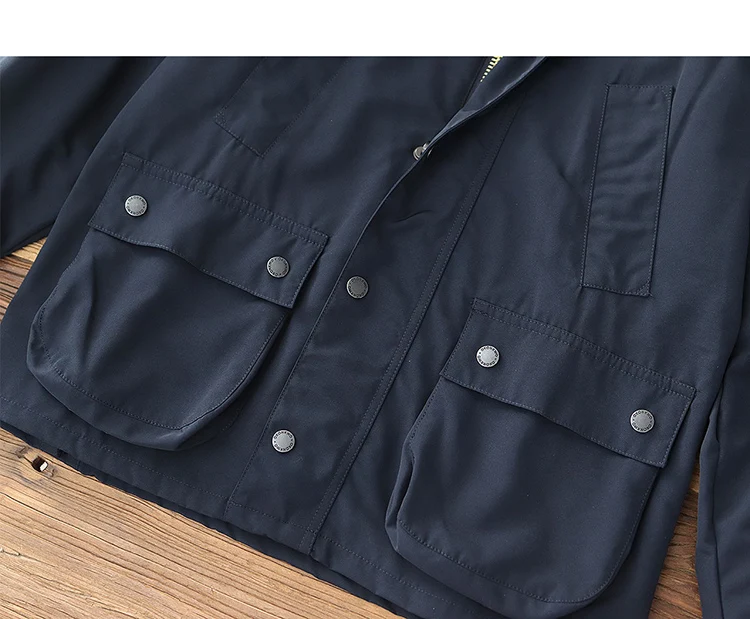 3607# Autumn Winter New American Retro Cargo Jacket Men's Fashion Multi-pockets Casual Heavyweight Windproof and Waterproof Coat