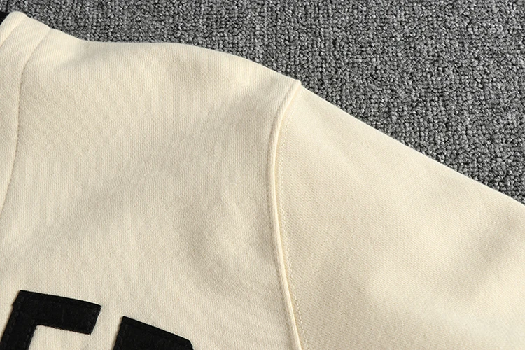 Autumn American Retro 460G Thick Velvet Letter Printed Knitted Hoodies Men's 100% Cotton Washed Heavyweight Casual Sweatshirt