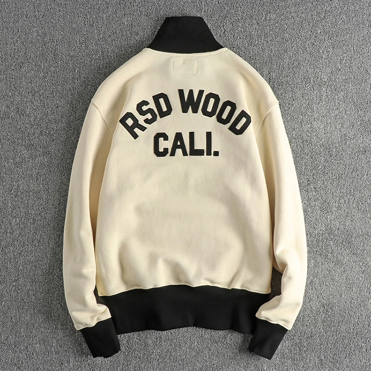 Autumn American Retro 460G Thick Velvet Letter Printed Knitted Hoodies Men's 100% Cotton Washed Heavyweight Casual Sweatshirt