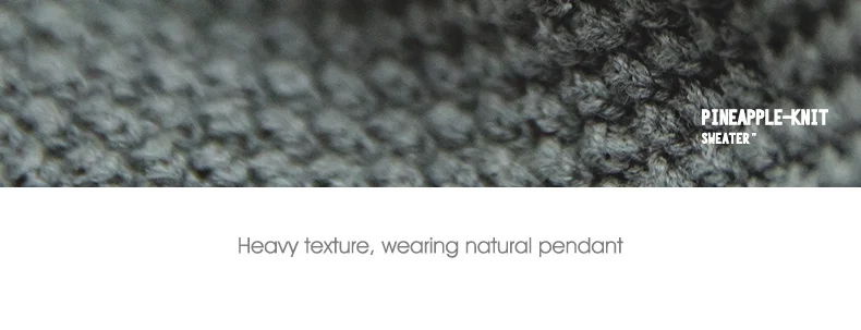 Maden Workwear Men's Vintage Heavyweight Grey Pineapple Pattern Sweater Thickened Round Neck Lazy Autumn Knit