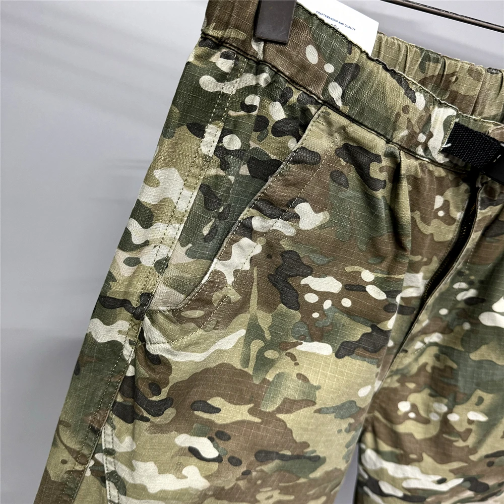 Urban Camo Cargo Pants Men Hiphop Streetwear Loose Fit Adjustable Waistband Cotton Oversized2025 Youth Trendy Tactical Style