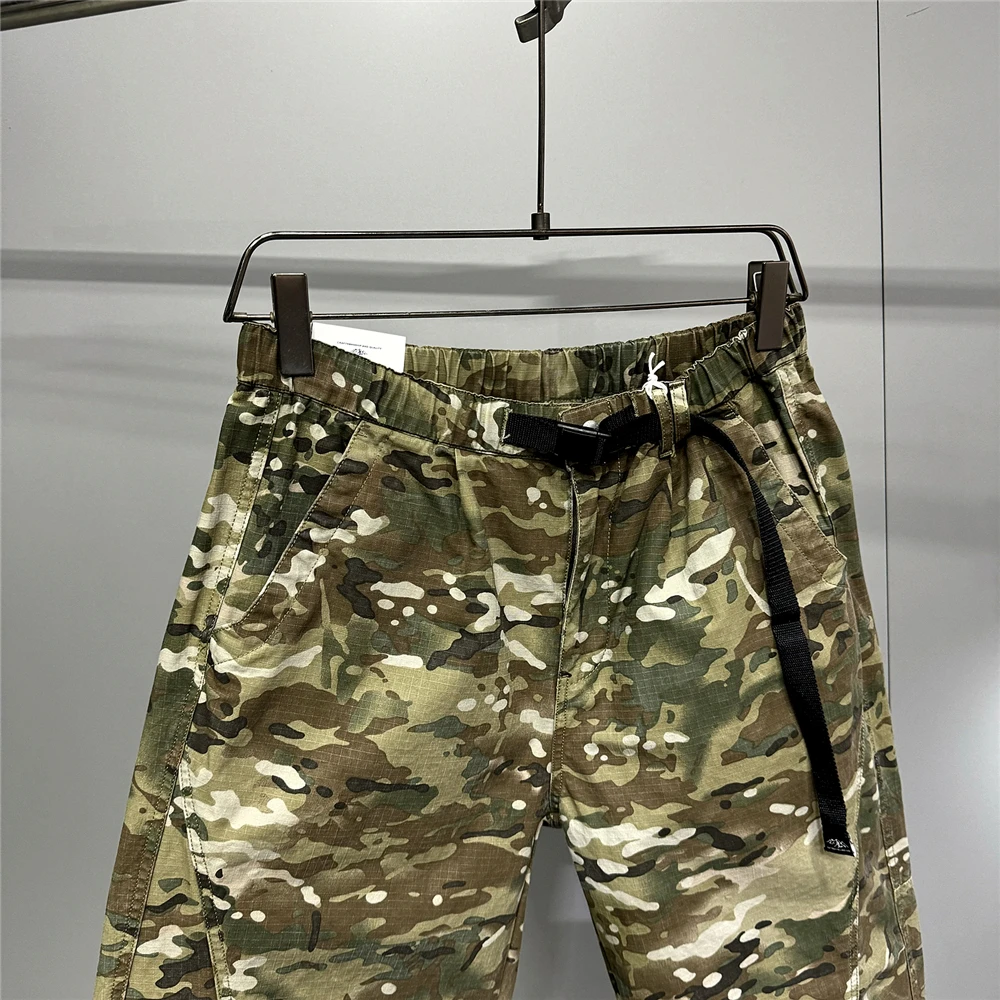Urban Camo Cargo Pants Men Hiphop Streetwear Loose Fit Adjustable Waistband Cotton Oversized2025 Youth Trendy Tactical Style