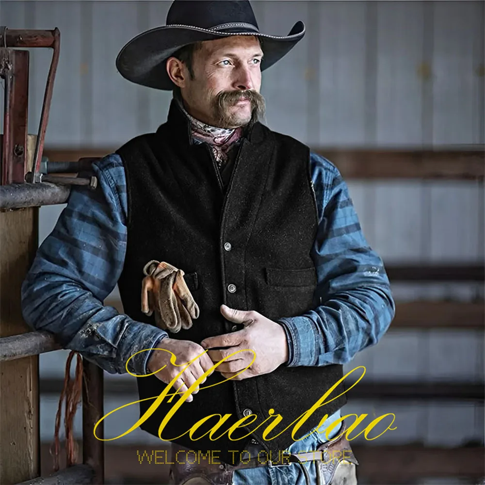 Vest for Men Vintage Herringbone Sleeveless Jacket Formal Cowboy Waistcoat Steampunk Vests Men Chaleco Hombre