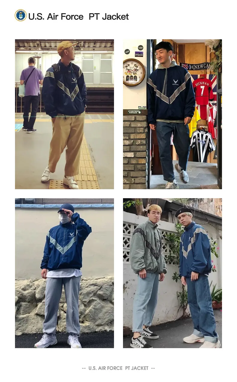 Maden Bomber Jackets For Men Vintage Training Coat Vibe Wind Reflective Hooded Quick-drying Jacket Male Blue