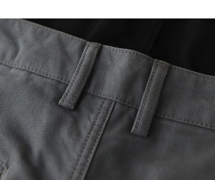 2024 Spring and Autumn New American Retro Woven Twill Chino Cargo Pants Men's Simple 100% Cotton Washed Casual Straight Trousers