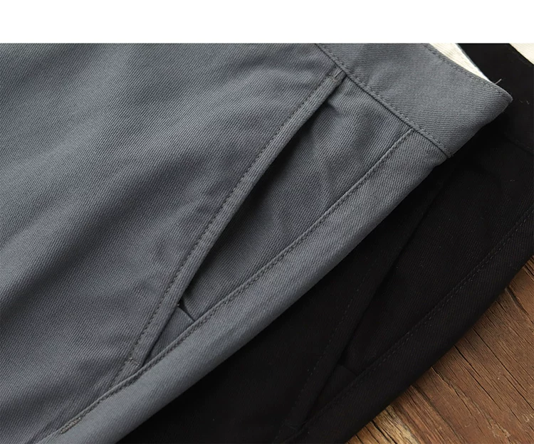 2024 Spring and Autumn New American Retro Woven Twill Chino Cargo Pants Men's Simple 100% Cotton Washed Casual Straight Trousers