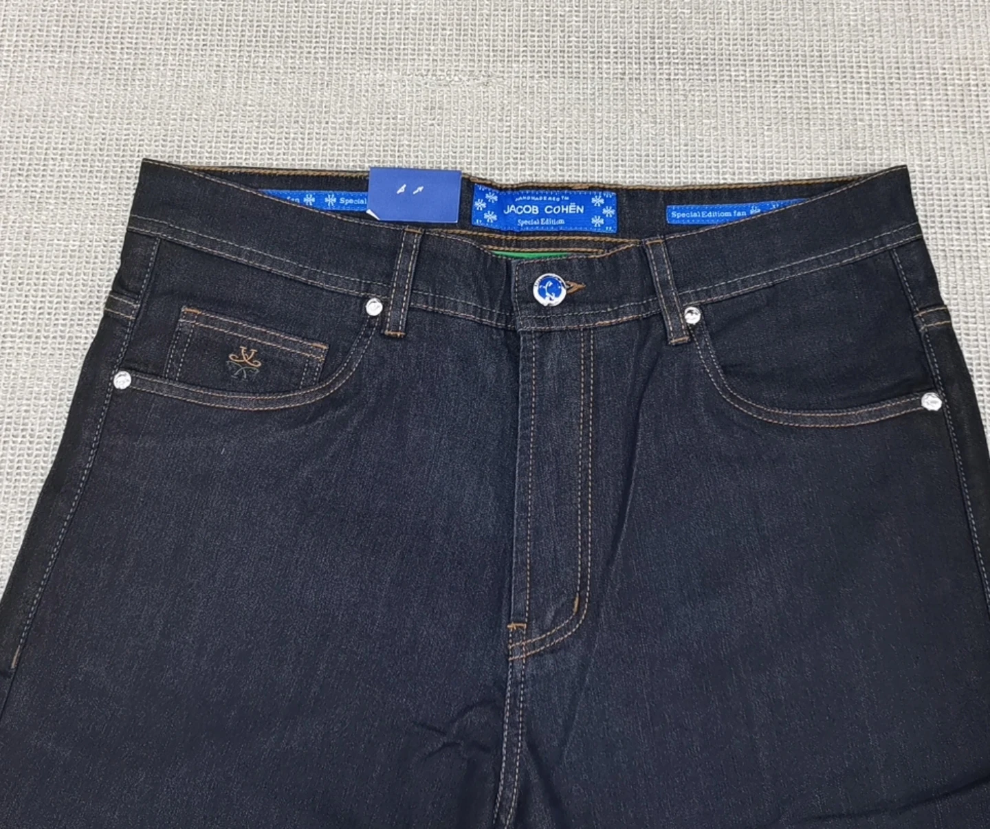 BLSK CPRTI Jeans Thin Cotton Men 2026 Spring Summer new straight breathable comfort pocket embroidery Big size 30-40 Long Pants