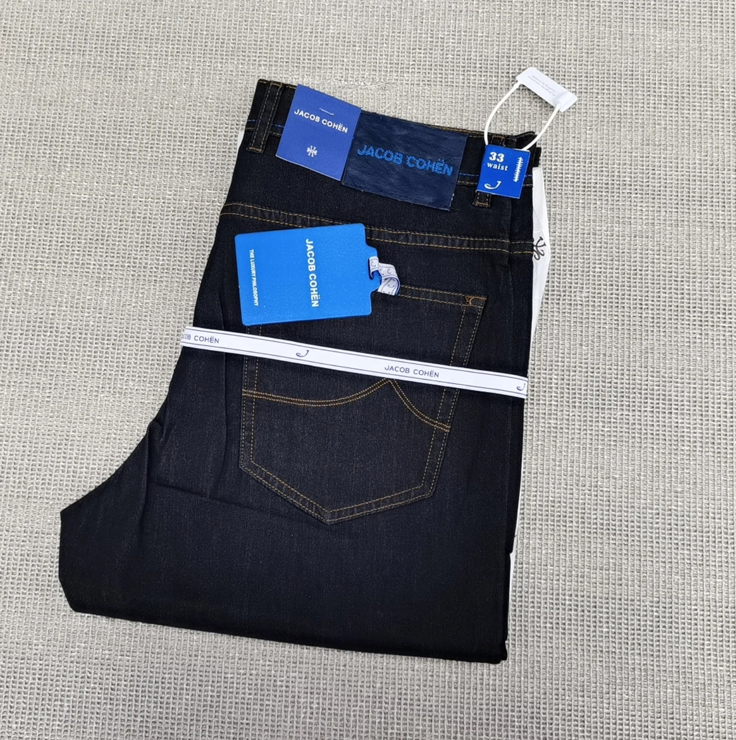 BLSK CPRTI Jeans Thin Cotton Men 2026 Spring Summer new straight breathable comfort pocket embroidery Big size 30-40 Long Pants