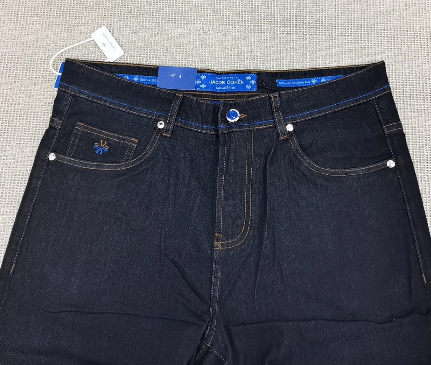 BLSK CPRTI Jeans Thin Cotton Men 2026 Spring Summer new straight breathable comfort pocket embroidery Big size 30-40 Long Pants