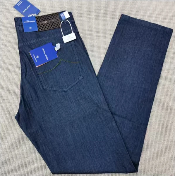 BLSK CPRTI Jeans Thin Cotton Men 2026 Spring Summer new straight breathable comfort pocket embroidery Big size 30-40 Long Pants