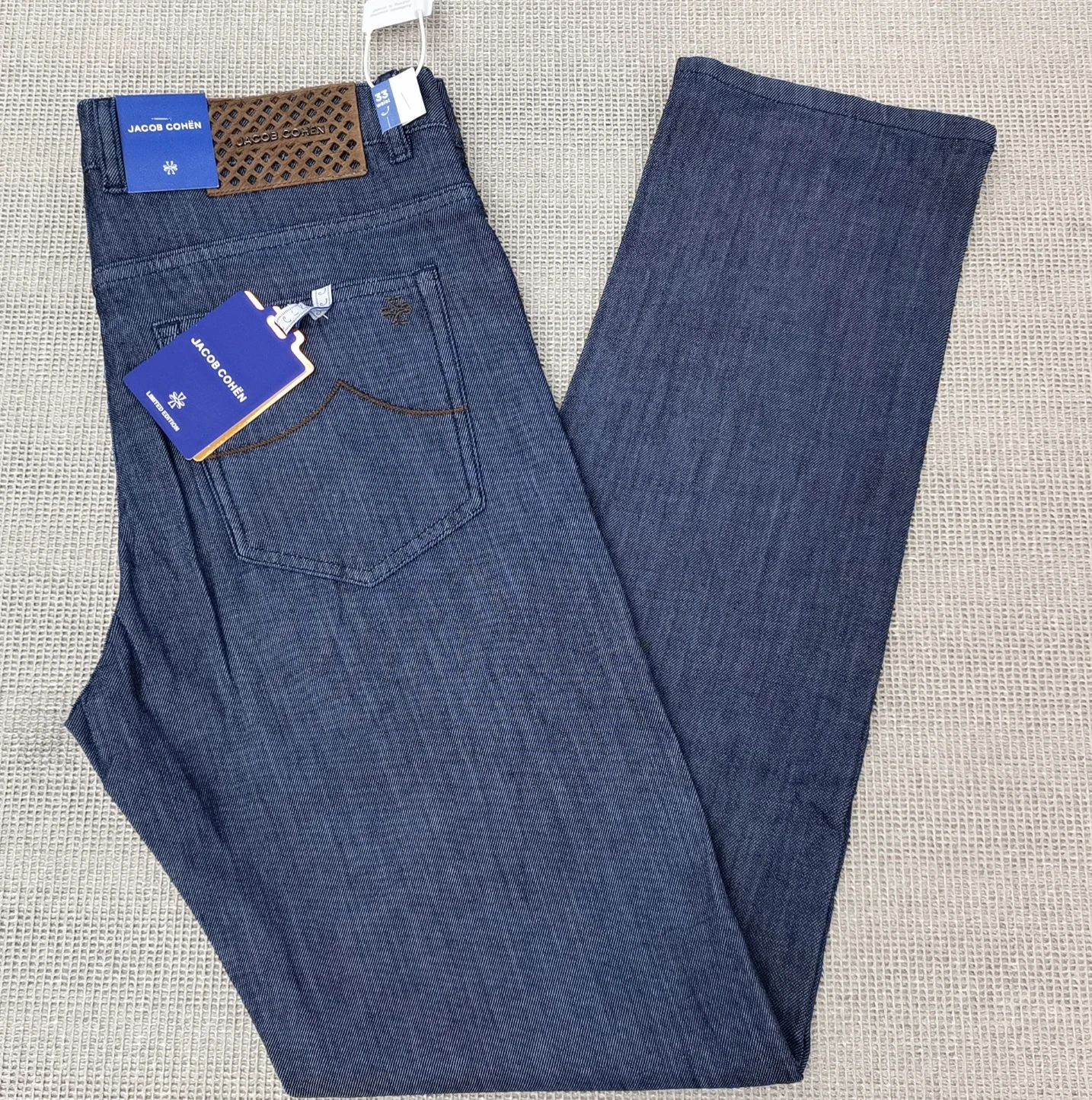 BLSK CPRTI Jeans Thin Cotton Men 2026 Spring Summer new straight breathable comfort pocket embroidery Big size 30-40 Long Pants