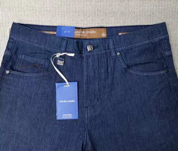 BLSK CPRTI Jeans Thin Cotton Men 2026 Spring Summer new straight breathable comfort pocket embroidery Big size 30-40 Long Pants