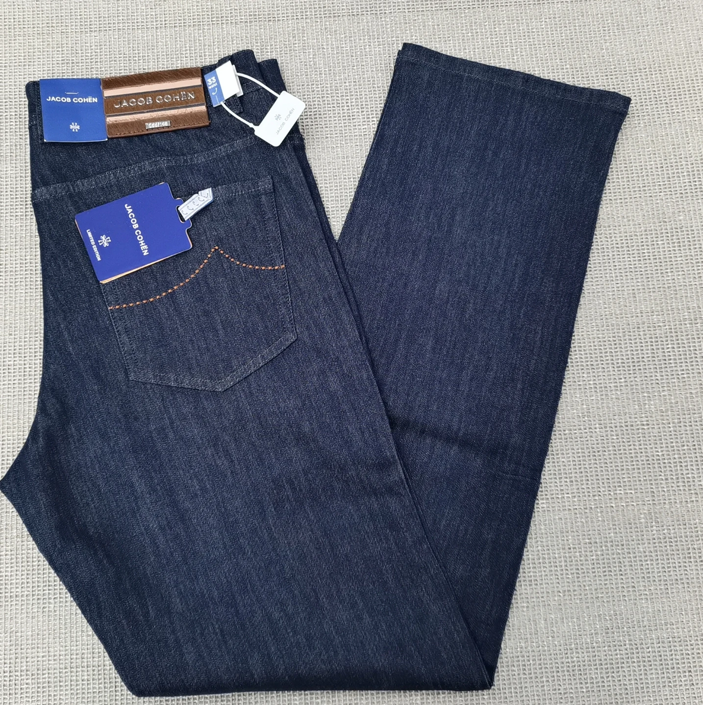 BLSK CPRTI Jeans Thin Cotton Men 2026 Spring Summer new straight breathable comfort pocket embroidery Big size 30-40 Long Pants
