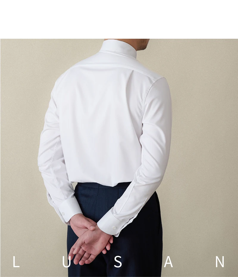Gentry Business Slim-fit Long-sleeved Shirt Non-ironing Three-proof British Empire Pinhole Collar Shirt All-match Men
