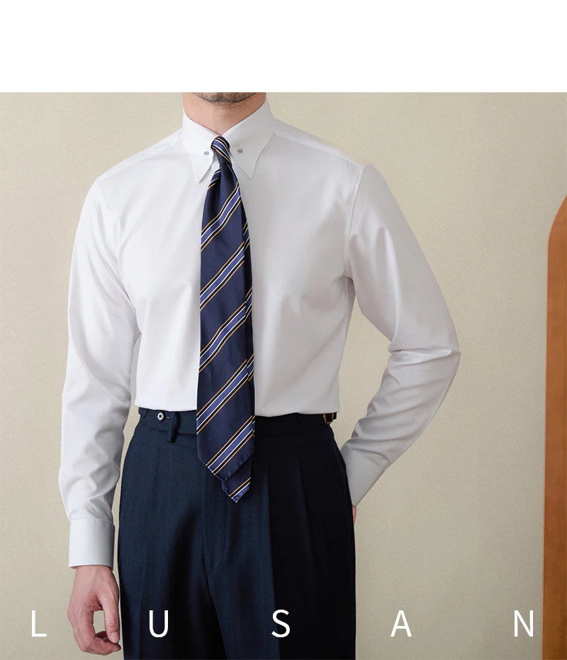 Gentry Business Slim-fit Long-sleeved Shirt Non-ironing Three-proof British Empire Pinhole Collar Shirt All-match Men