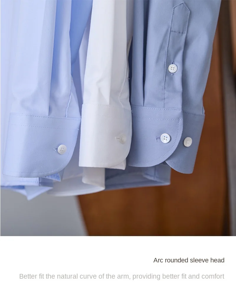 Gentry Business Slim-fit Long-sleeved Shirt Non-ironing Three-proof British Empire Pinhole Collar Shirt All-match Men