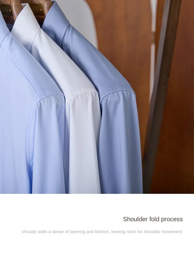 Gentry Business Slim-fit Long-sleeved Shirt Non-ironing Three-proof British Empire Pinhole Collar Shirt All-match Men