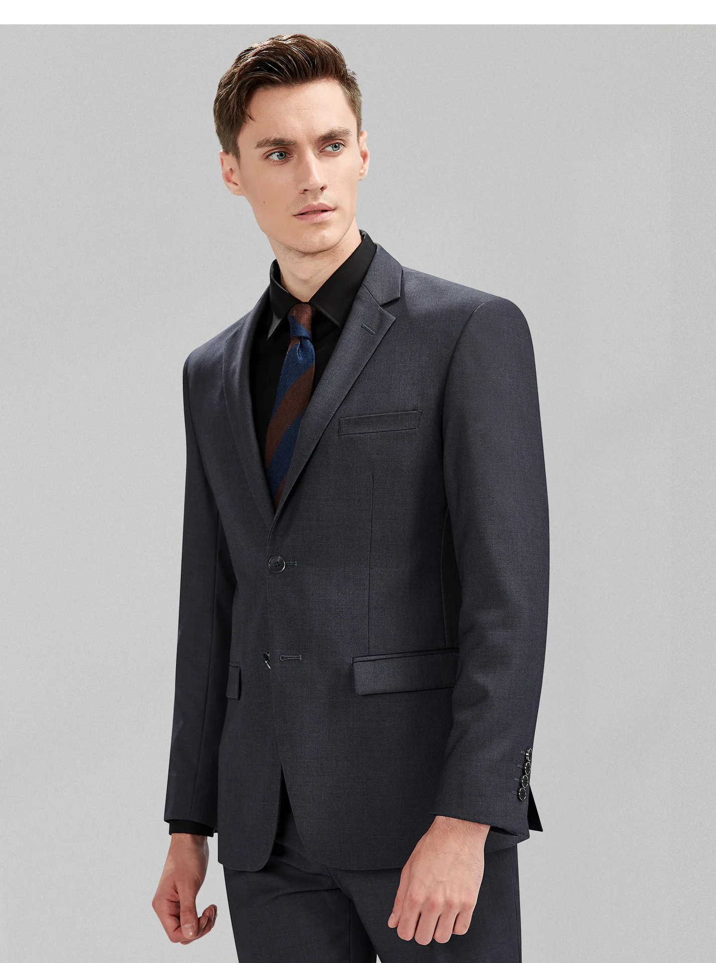 Suit Men (Blazer+Pants) Fashion Business Casual Slim-fit Formal Dress Banquet Work English Style Evening Dress Solid Color Suit