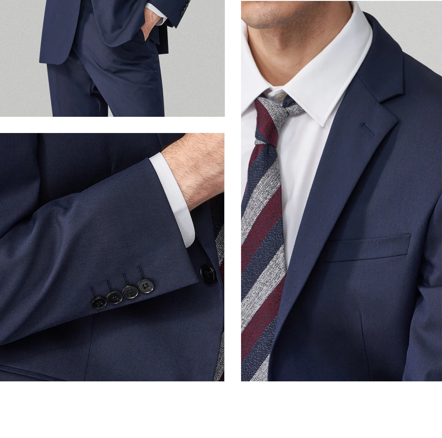 Suit Men (Blazer+Pants) Fashion Business Casual Slim-fit Formal Dress Banquet Work English Style Evening Dress Solid Color Suit