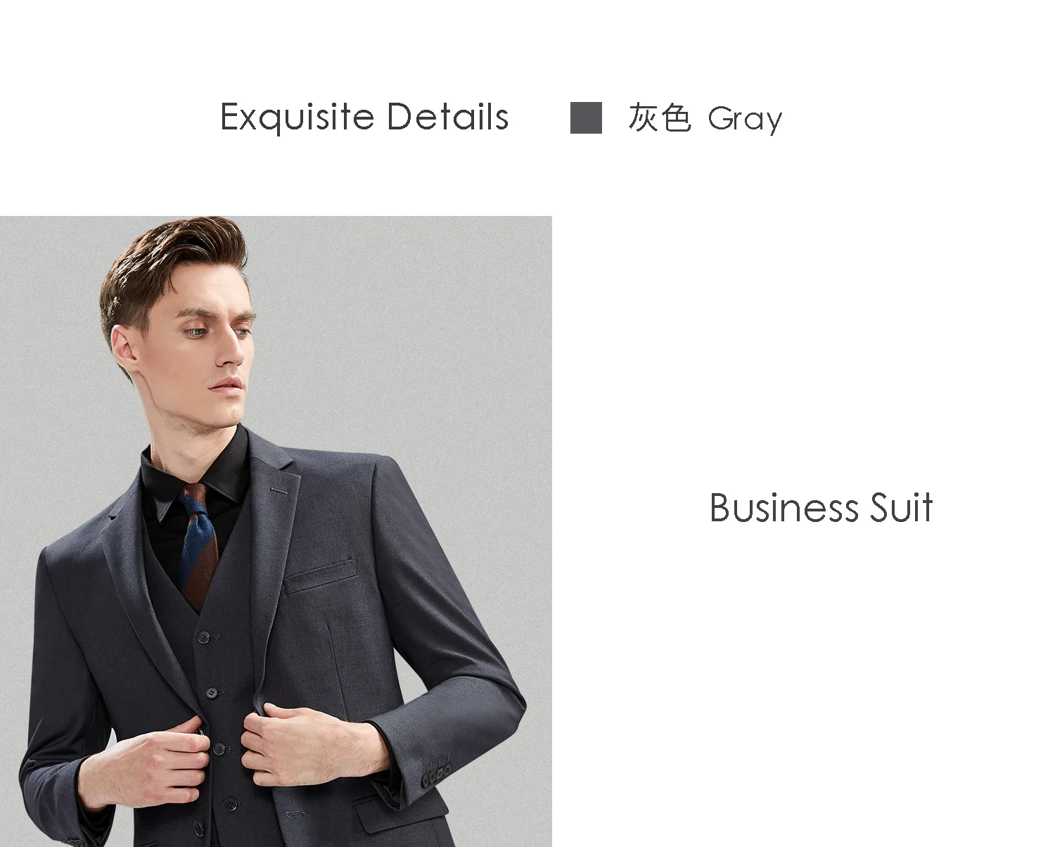 Suit Men (Blazer+Pants) Fashion Business Casual Slim-fit Formal Dress Banquet Work English Style Evening Dress Solid Color Suit