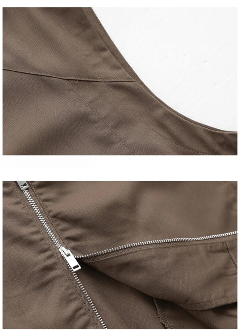 Sustainable Tencel Sleeveless Vest for Men - Summer Breathable Ice Silk Feel Lightweight Stand Collar Zip Front Top