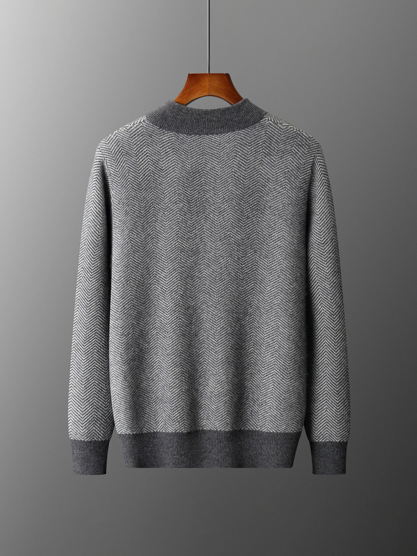 Man 100% Merino Wool Sweater Cardigan Knitted Pants Pencil Trousers Herringbone Color Block Suit Autumn Winter Thick Men's Set