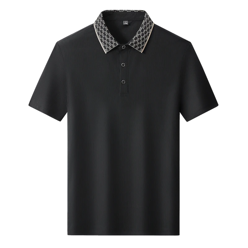 Polo Shirt Men 7xl 8xl 9xl Summer 2025 New High Quality Mens Short-Sleeved Polo Shirt Ice Silk Men's Business Casual Polo Shirt