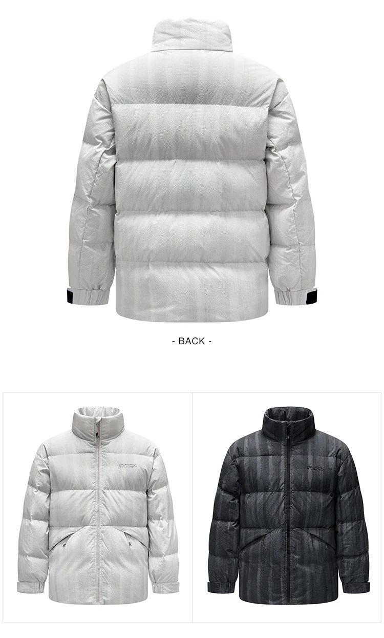 Semir Down Jacket Men Textured Loose Fit Stand Collar Fashion Embroidered Coat 2025 New Winter Outerwear