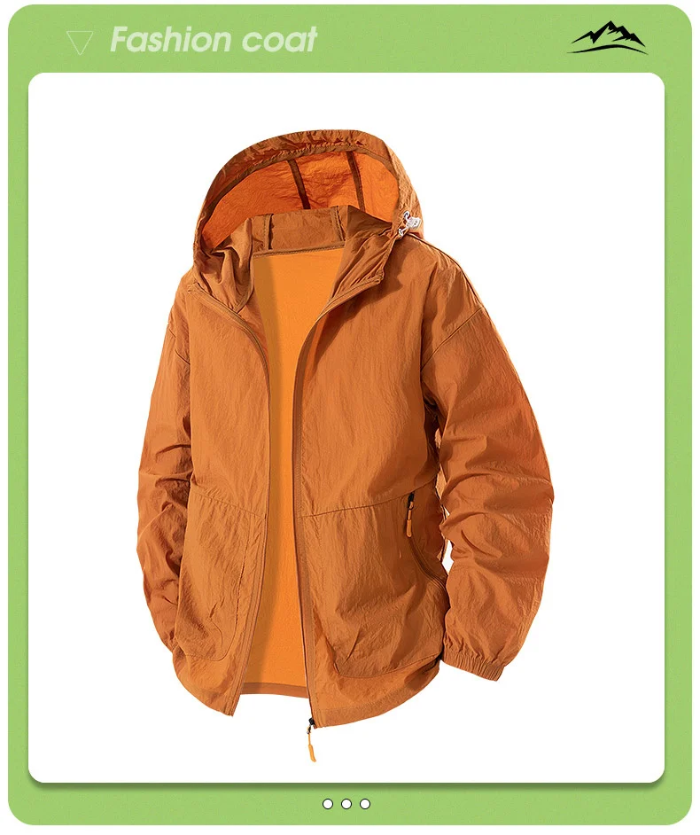 UPF 50+ Summer Hiking Jacket Men Big Size 8XL Waterproof Quick Dry Camping Windbreaker Trekking Fishing Outdoor Anti UV Clothes