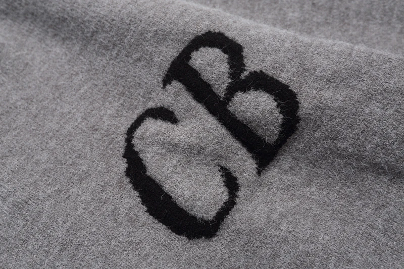 Black White Couple Sweaters High Quality Jacquard CB Knitted Sweatshirts Fashion Oversize Round Neck Pullover Men Women Pants