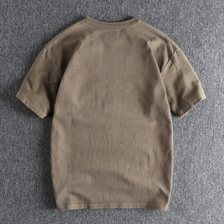 Summer New American Retro Short-sleeved O-neck Letter Printed T-shirt Men's Fashion Simple 100% Cotton Washed Casual Sport Tops