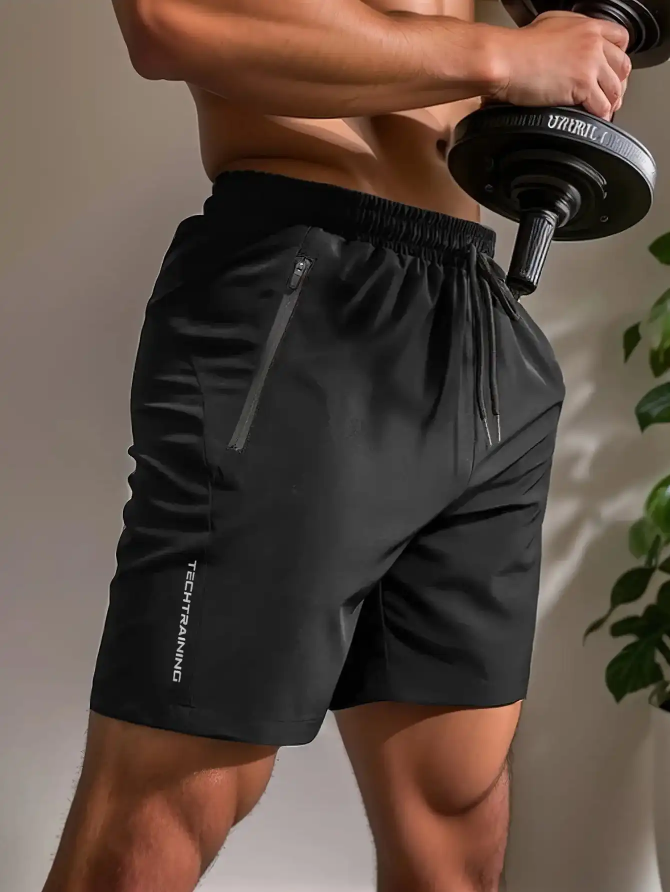 Men's Shorts Five-Pack, Sports, Fitness, Swimming, with Zipper Pockets, Quick-Drying, Casual, Breathable, Drawstring Shorts, Suitable for Summer Outdoor Activities, Fitness Training, Home Leisure, Beach Vacations
