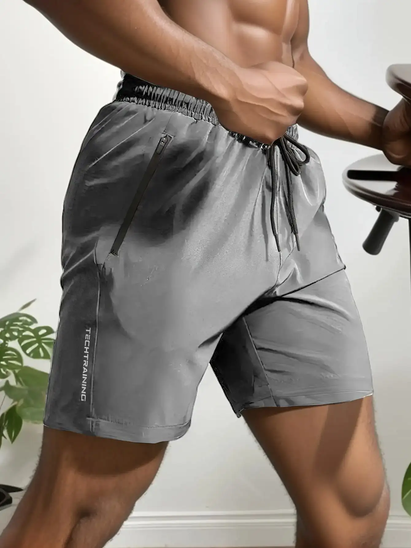 Men's Shorts Five-Pack, Sports, Fitness, Swimming, with Zipper Pockets, Quick-Drying, Casual, Breathable, Drawstring Shorts, Suitable for Summer Outdoor Activities, Fitness Training, Home Leisure, Beach Vacations