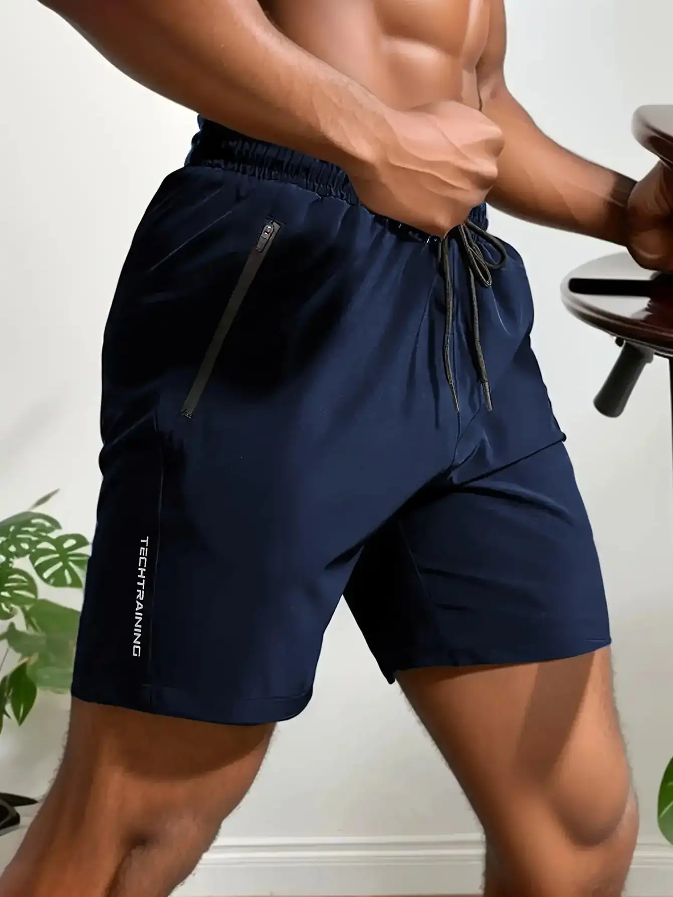 Men's Shorts Five-Pack, Sports, Fitness, Swimming, with Zipper Pockets, Quick-Drying, Casual, Breathable, Drawstring Shorts, Suitable for Summer Outdoor Activities, Fitness Training, Home Leisure, Beach Vacations