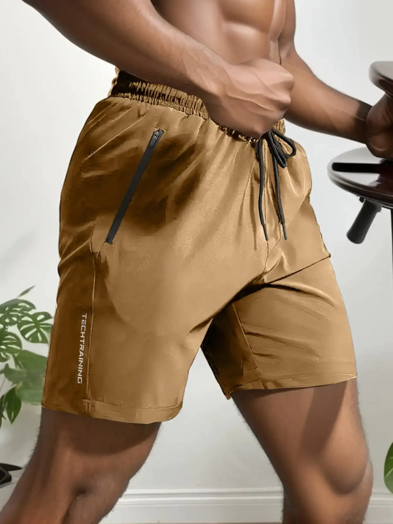 Men's Shorts Five-Pack, Sports, Fitness, Swimming, with Zipper Pockets, Quick-Drying, Casual, Breathable, Drawstring Shorts, Suitable for Summer Outdoor Activities, Fitness Training, Home Leisure, Beach Vacations