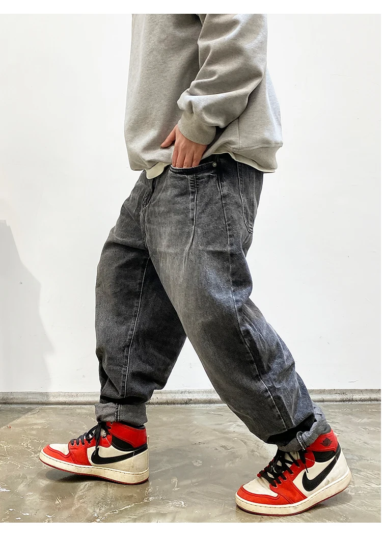 American Vintage High Quality Cargo Jeans Men Clothing Japanese Streetwear Straight Denim Trousers Harajuku Casual Pants Male