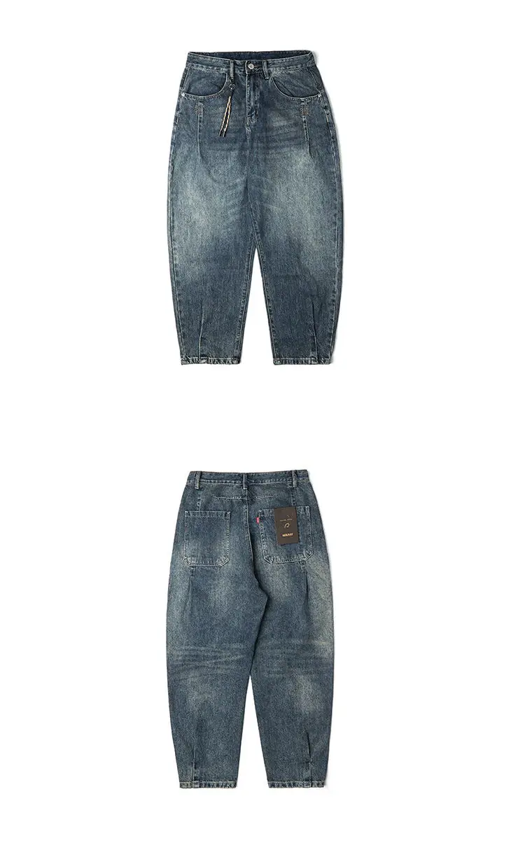 American Vintage High Quality Cargo Jeans Men Clothing Japanese Streetwear Straight Denim Trousers Harajuku Casual Pants Male