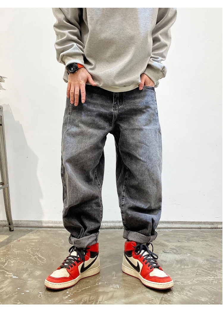 American Vintage High Quality Cargo Jeans Men Clothing Japanese Streetwear Straight Denim Trousers Harajuku Casual Pants Male