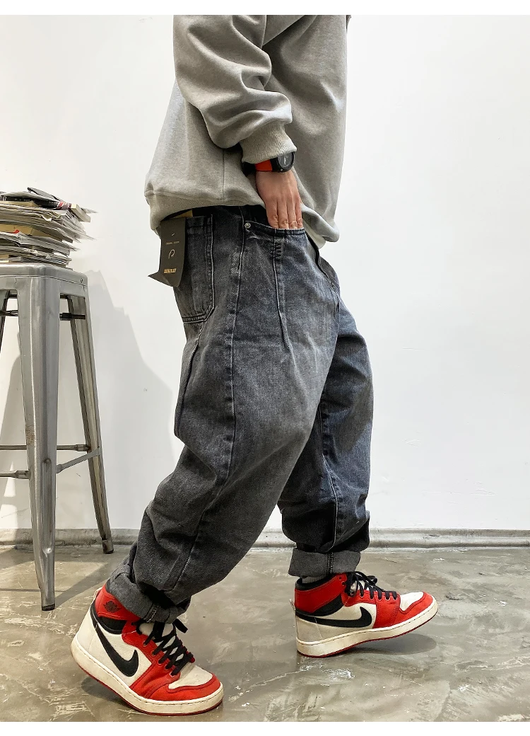 American Vintage High Quality Cargo Jeans Men Clothing Japanese Streetwear Straight Denim Trousers Harajuku Casual Pants Male