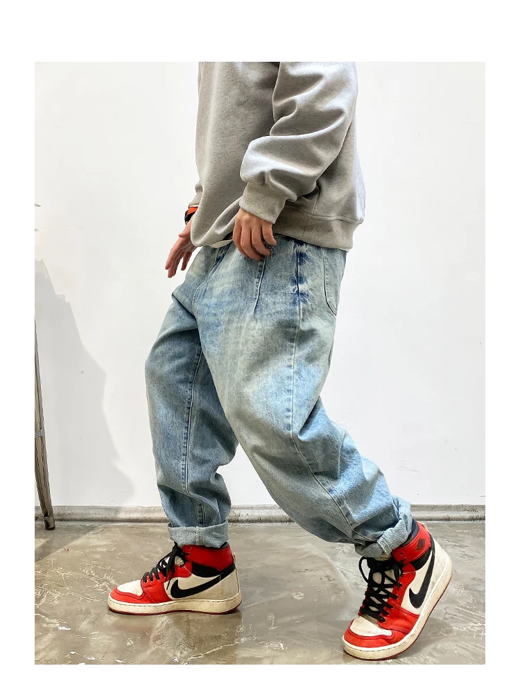 American Vintage High Quality Cargo Jeans Men Clothing Japanese Streetwear Straight Denim Trousers Harajuku Casual Pants Male