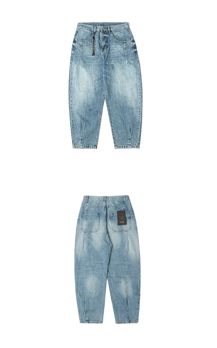 American Vintage High Quality Cargo Jeans Men Clothing Japanese Streetwear Straight Denim Trousers Harajuku Casual Pants Male