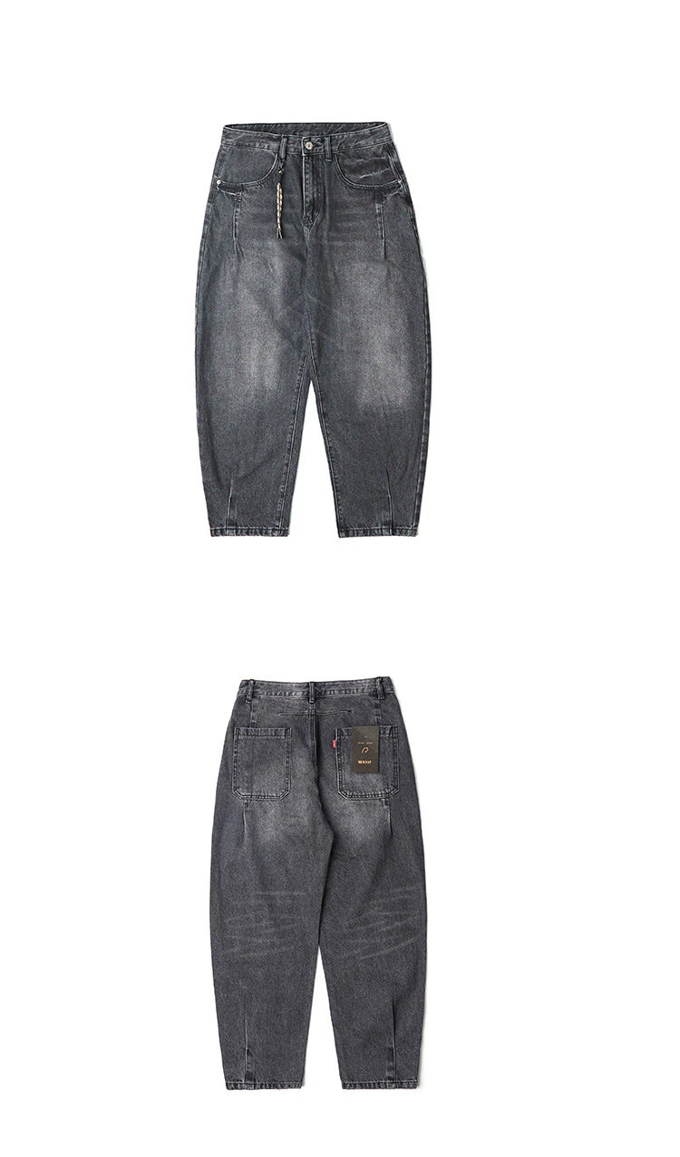 American Vintage High Quality Cargo Jeans Men Clothing Japanese Streetwear Straight Denim Trousers Harajuku Casual Pants Male