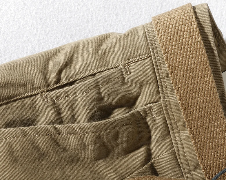 Japanese casual pants with retro loose feet, men's fashionable clothes washed with old khaki elastic woven nine-point tapered pa