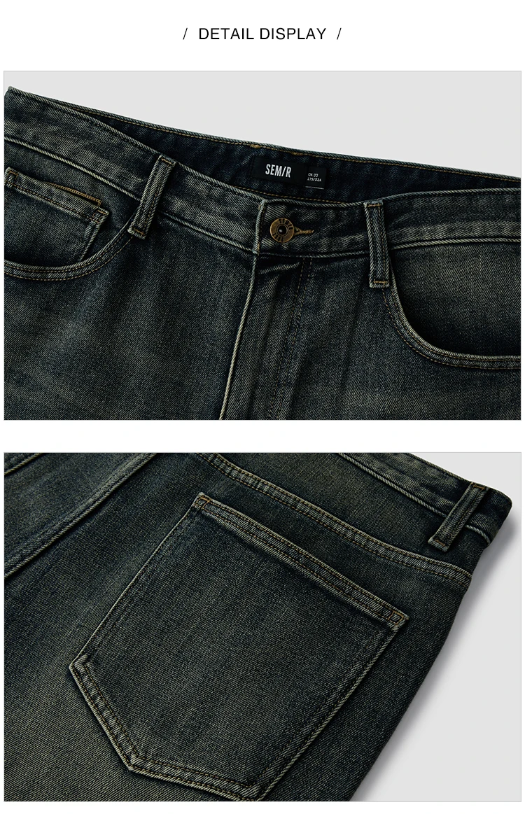 Semir Jeans Men 2025 Winter New Loose Straight Leg Classic Versatile Casual Pants