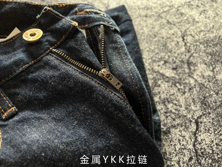 High Quality American Retro Slim Straight Denim Jeans Washed Desizing Brushed 100% Cotton Red Selvedge Denim Pants for Men