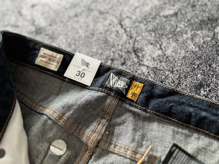 High Quality American Retro Slim Straight Denim Jeans Washed Desizing Brushed 100% Cotton Red Selvedge Denim Pants for Men