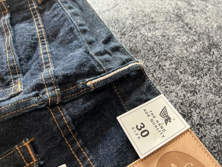 High Quality American Retro Slim Straight Denim Jeans Washed Desizing Brushed 100% Cotton Red Selvedge Denim Pants for Men